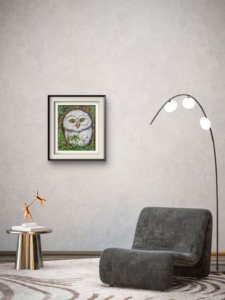 The owl - Acrylic on canvas (11.5”*13.5”) By Artist Dipshikha Nath De