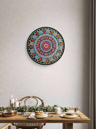 Dot mandala - Acrylic on canvasboard(12"Diameter) by Artist Suhasini Arava