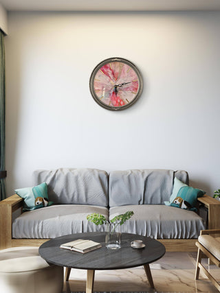 Resin alcohol ink clock - Alcohol ink on round (11.811”) by Artist Sanjana Banka