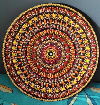 Dot mandala art -Acrylic on mdf board(24”*24”)by Artist Bhawna Chouhan