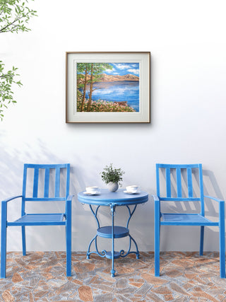 The lake view -Acrylic on canvas with frame (20”*16”)By Artist Dipshikha Nath De