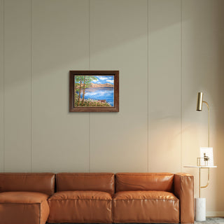 The lake view -Acrylic on canvas with frame (20”*16”)By Artist Dipshikha Nath De