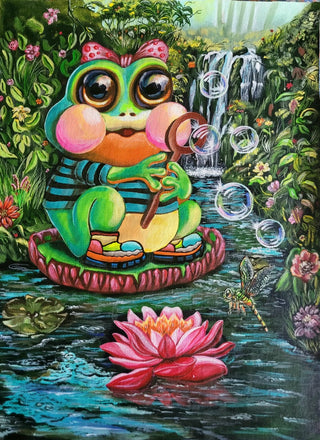 The Lily Pad Dreams -Acrylic on canvas (20”*15”) By Artist Puneet Pathania