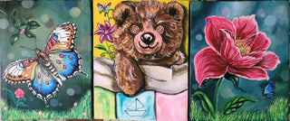 Unfolding Stories -Acrylic on canvas (9”*7”) (3 Panels Same Size) By Artist Puneet Pathania