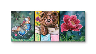 Unfolding Stories -Acrylic on canvas (9”*7”) (3 Panels Same Size) By Artist Puneet Pathania