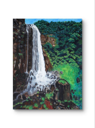 Singing of Waterfalls - Acrylic (40cm * 30cm) By Artist Suryakanta Mohapatra