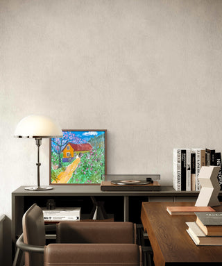 Cottage & Garden -Acrylic On Canvas (6" *6")By Artist Nagnath V Sawant