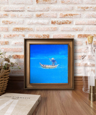 Fisherman -Acrylic On Canvas (6" * 6") By Artist Nagnath V Sawant