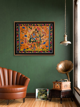 Radha Krishna mural painting- acrylic on canvas board(40”*50”) By Artist Sanjana Banka