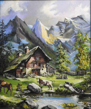 Silent Meadows-Acrylic on canvas (framed)(22”*25”) By Artist Rekha Dev