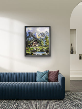 Silent Meadows-Acrylic on canvas (framed)(22”*25”) By Artist Rekha Dev