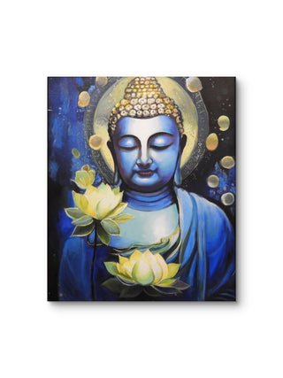 Buddha (Lotus meditation)-Acrylic on canvas (Framed)(22”*25”)By Artist Rekha Dev