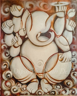 Ganesha 2 -Acrylic on canvas (20”*16”)By Artist Dipshikha Nath De