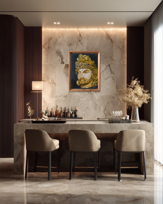 Indo Greek Budh - Acrylic on canvas (12”*15.5”) By Artist Poonam Solanki