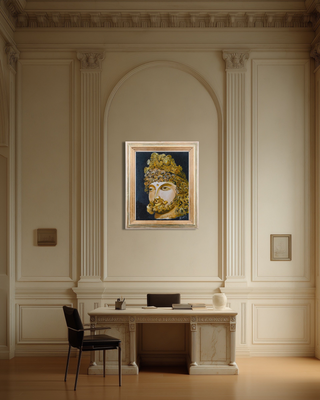 Indo Greek Budh - Acrylic on canvas (12”*15.5”) By Artist Poonam Solanki