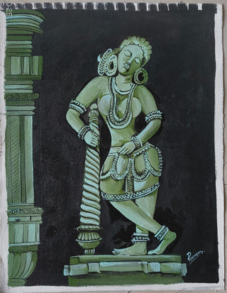 Shobhna -Acrylic on canvas (39”*30”) By Artist Poonam Solanki