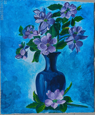 Blue -Acrylic on canvas (12”*10”) By Artist Poonam Solanki