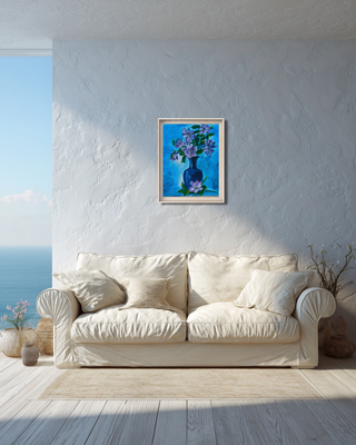 Blue -Acrylic on canvas (12”*10”) By Artist Poonam Solanki