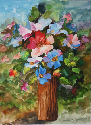 Colors in Abundance- Watercolor (A3) By Artist Meera.C