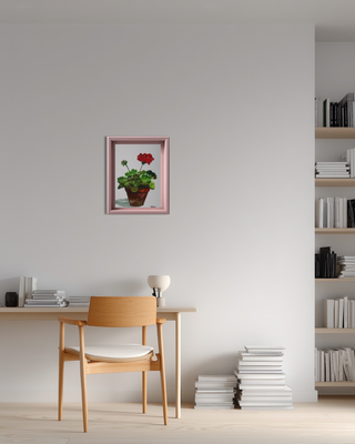 Red Geranium -Watercolor (A3) By Artist Meera.c