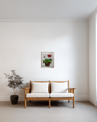 Red Geranium -Watercolor (A3) By Artist Meera.c