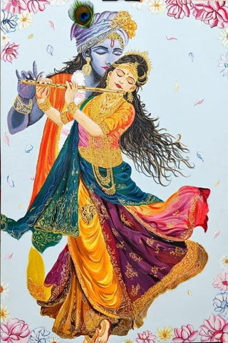 Radhe Krishna - Acrylic on canvas by Artist Urvijaben Pankajkumar Nakrani
