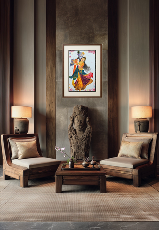 Radhe Krishna - Acrylic on canvas by Artist Urvijaben Pankajkumar Nakrani