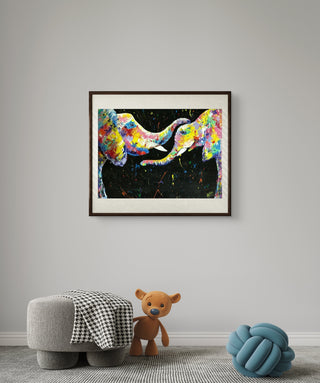 Grace Elephant In Abstract-Acrylic (palette knife)(18"*24") By Artist Dharam Rathod