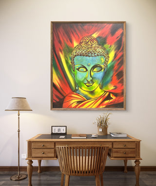 Lord Buddha -Oil painting on Stretched Canvas (35"*29")By Artist Smiita Malick