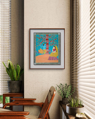 Spiritual Union Of Radha Krishna-Acrylic (44"*52")By Artist Sanjana Banka