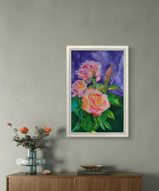 Roses -Oil painting on Canvas (16"*12") By Artist Mary Ray