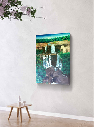 Singing of waterfalls 2 - Acrylic (40cm * 30cm) By Artist Suryakanta Mohapatra