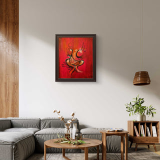 Vermillion Wisdom -Acrylic On Canvas (13"*15")By Artist Kavita Tawde
