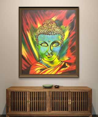 Lord Buddha -Oil painting on Stretched Canvas (35"*29")By Artist Smiita Malick
