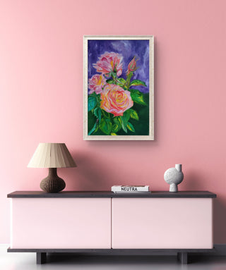 Roses -Oil painting on Canvas (16"*12") By Artist Mary Ray